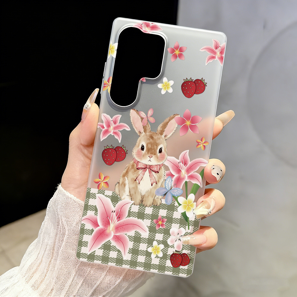 Phone Case Clear - Cute Rabbit Matte Transparent Phone Case