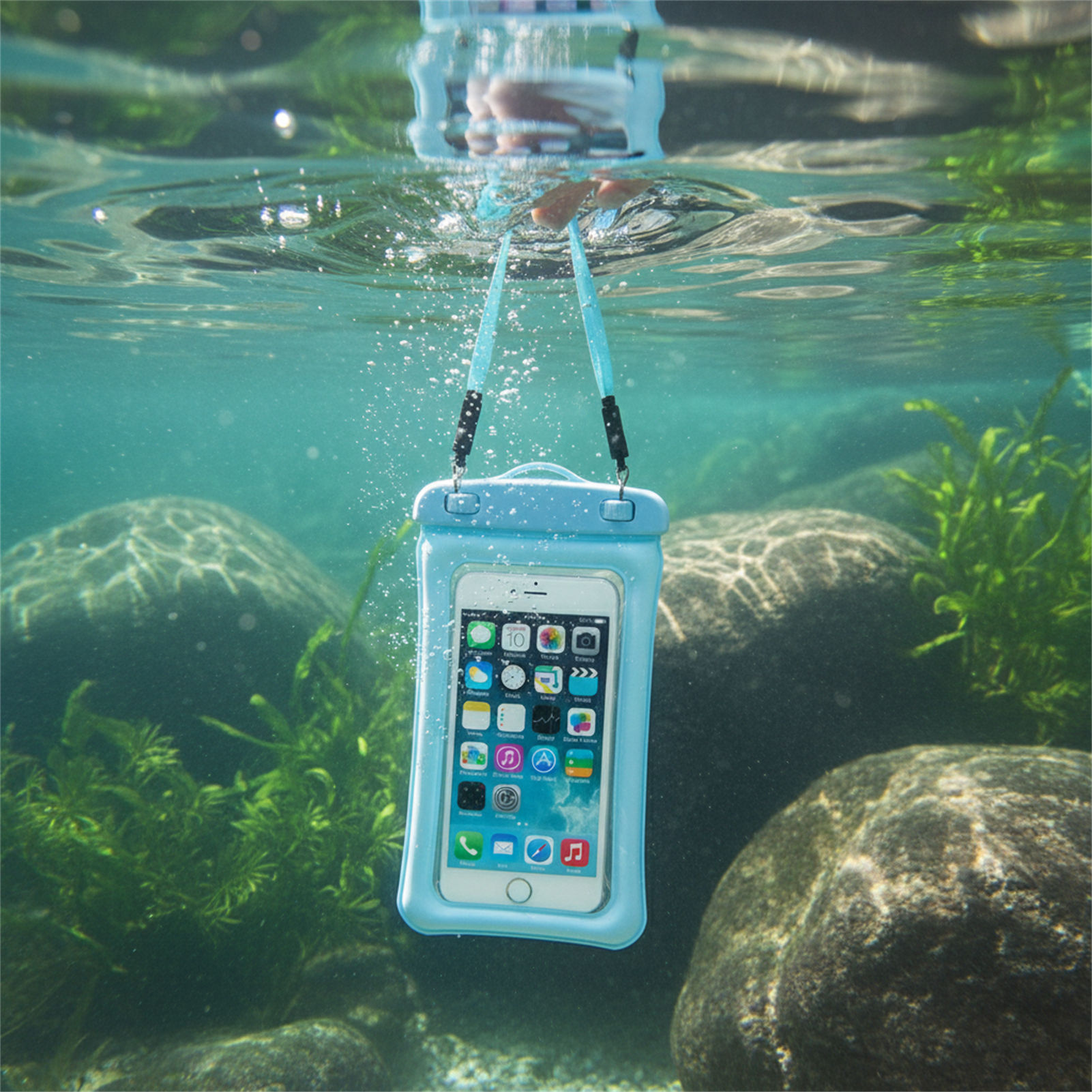 Phone Accessories For Men - Blue Black Waterproof Phone Bag Transparent
