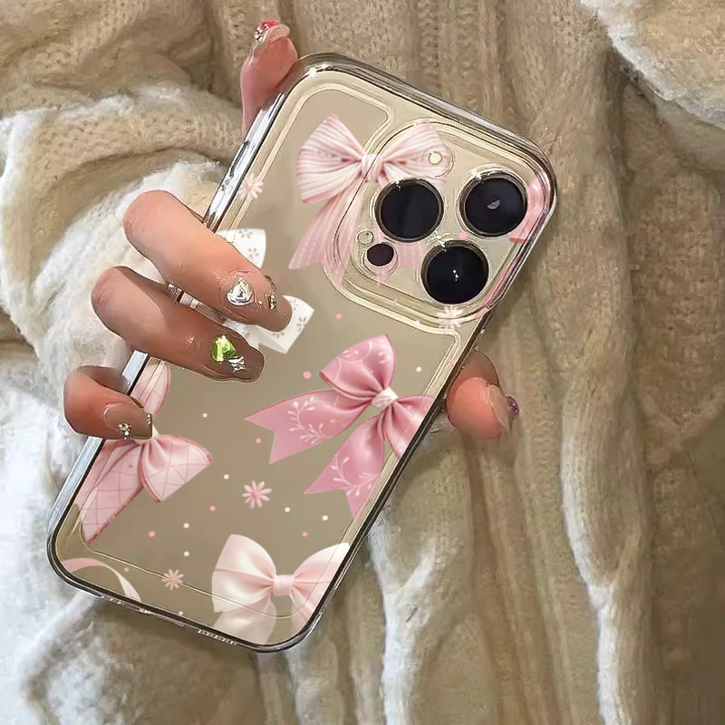 Phone Case Clear - Pink Bow Design Phone Case For