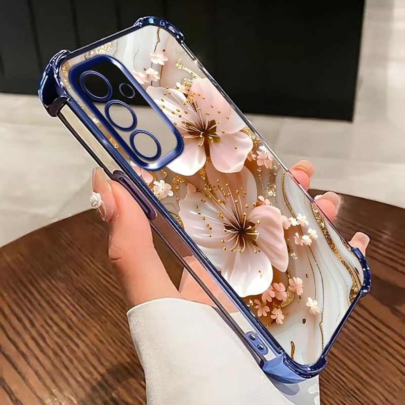 Electroplated Flower Clear Pho - Phone Case Clear ulasan dan harga
