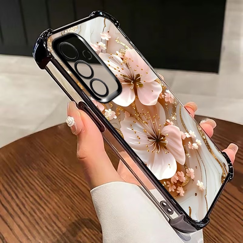 Electroplated Flower Clear Pho - Phone Case Clear ulasan dan harga