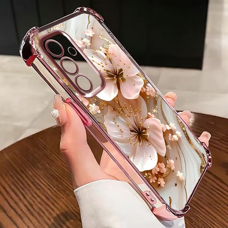 Electroplated Flower Clear Pho - Phone Case Clear ulasan dan harga