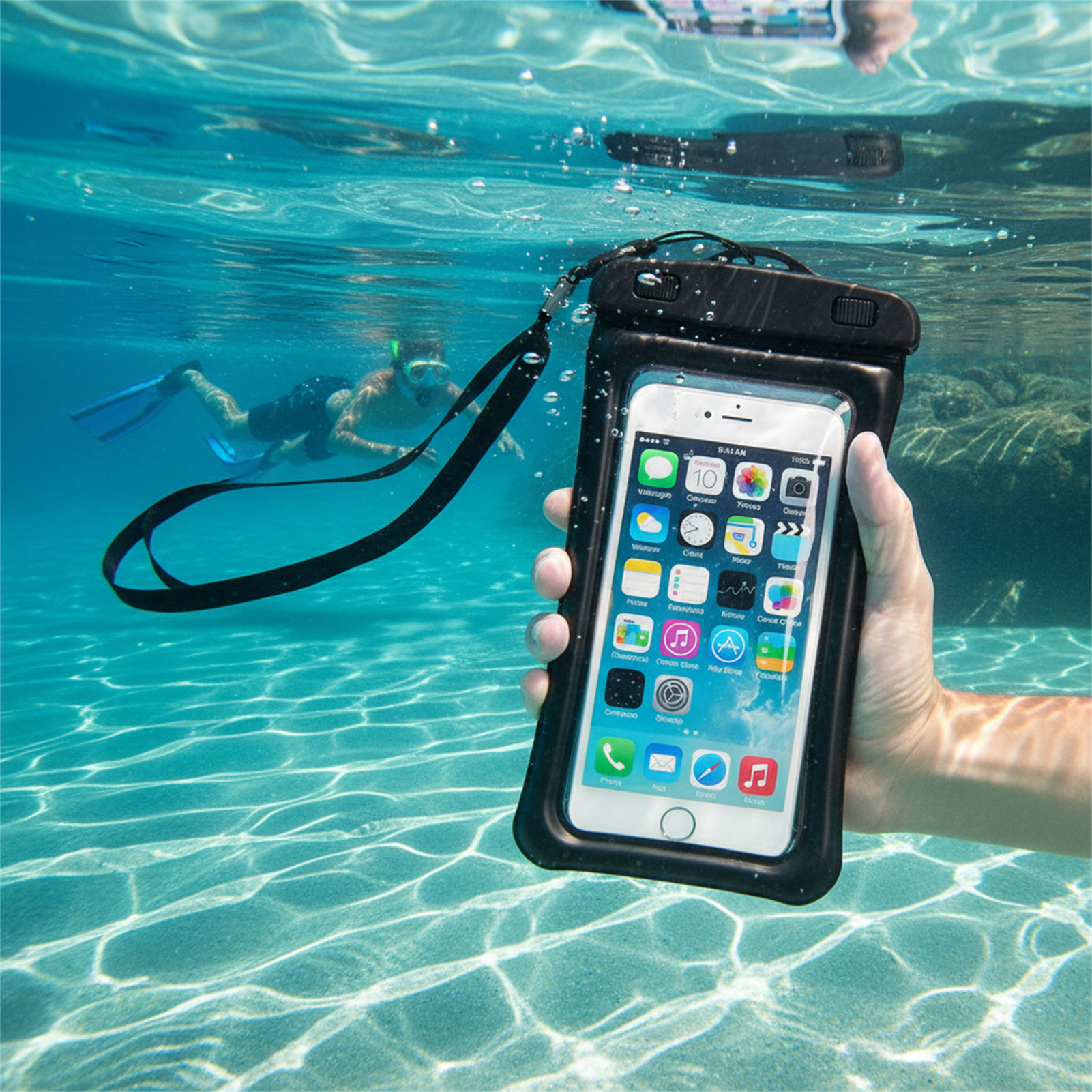 Blue Black Waterproof Phone Ba - Phone Accessories For Men ulasan dan harga