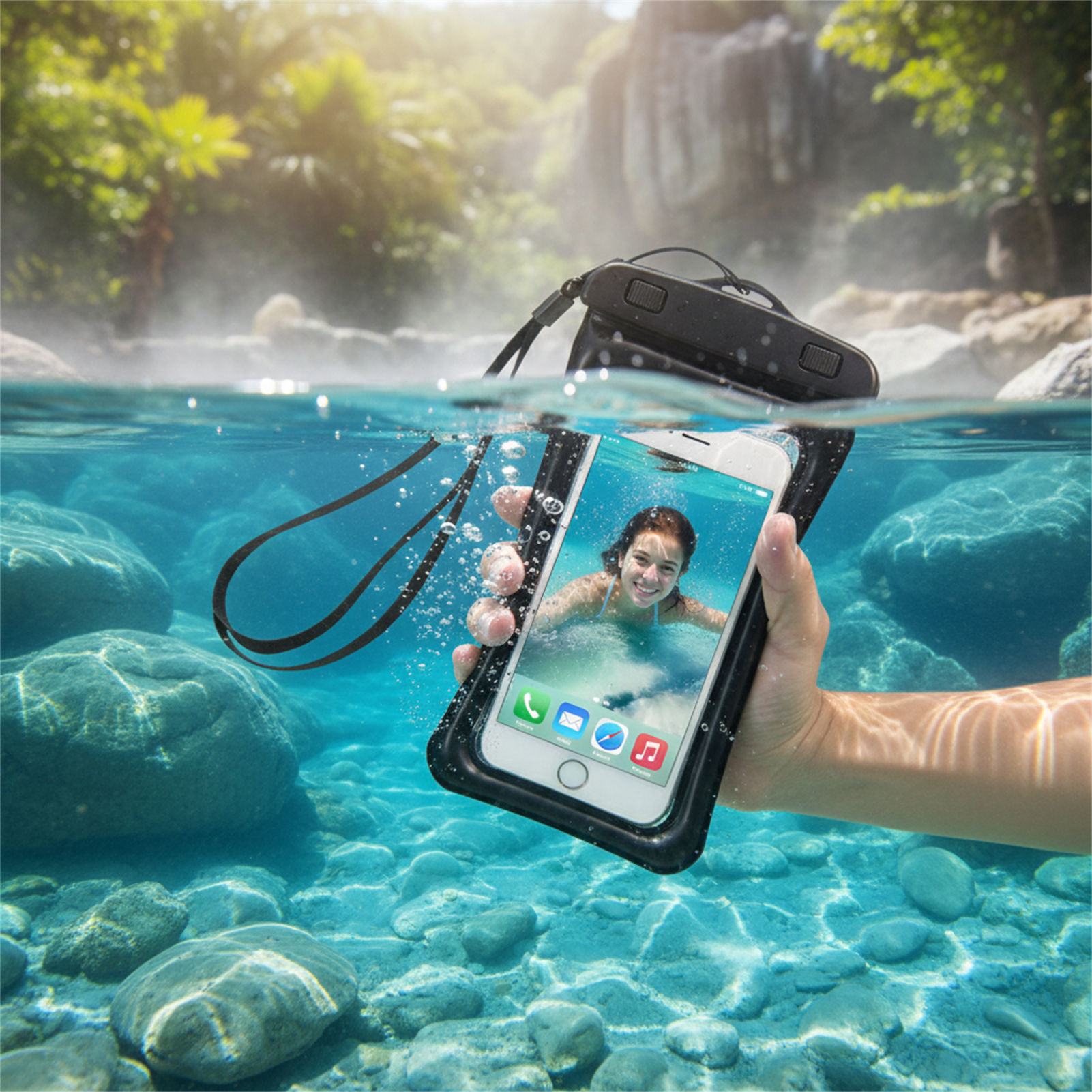Blue Black Waterproof Phone Ba - Phone Accessories For Men ulasan dan harga