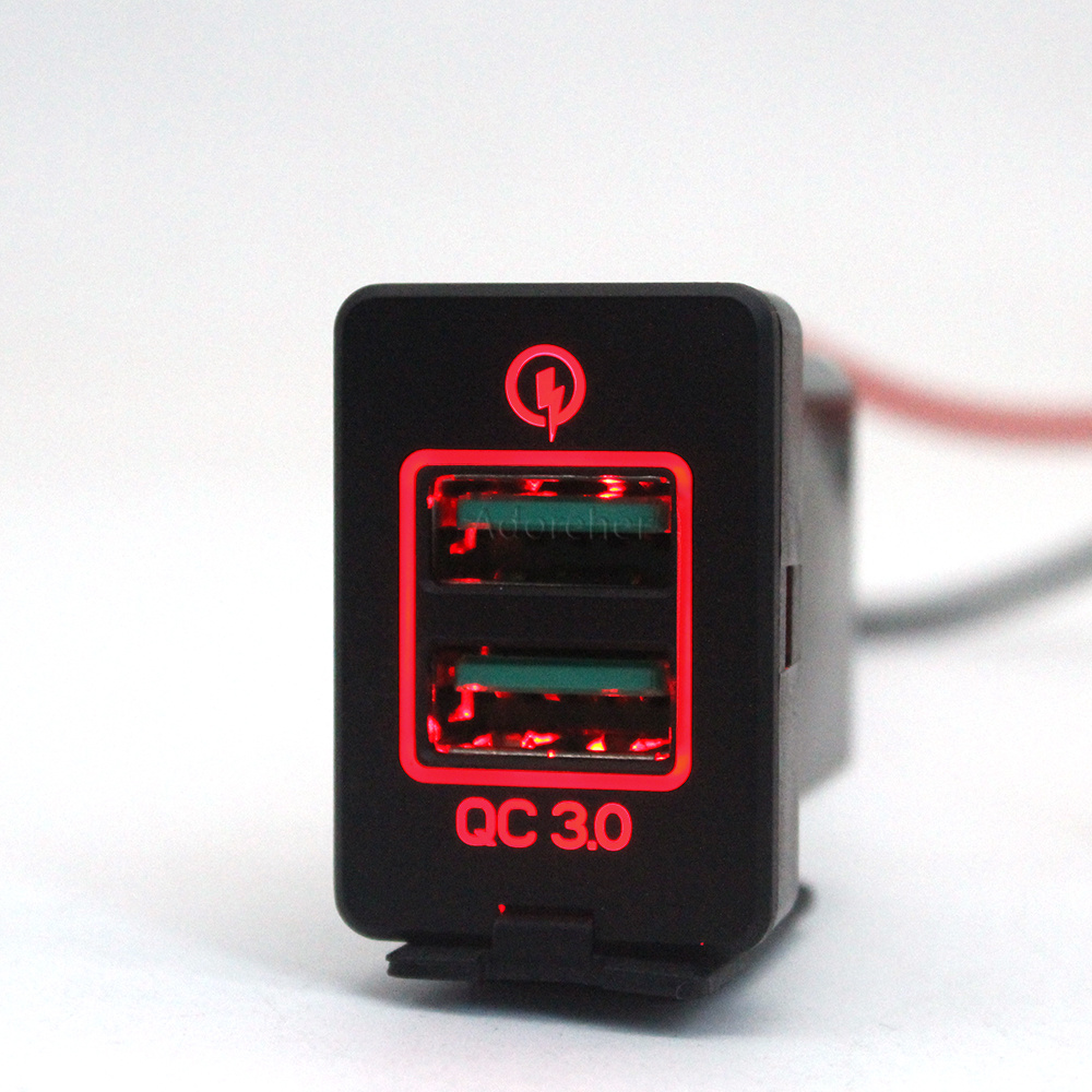 1PC Red LED Car Charger Dual Q - Phone Accessories Charger ulasan dan harga
