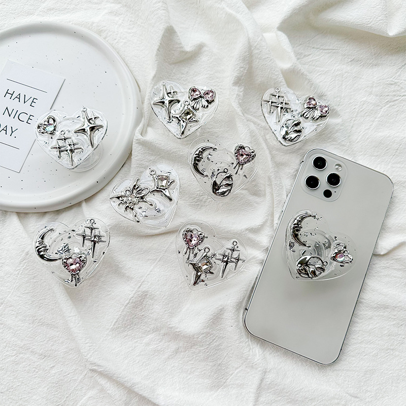 Clear Heart Phone Grip Holder  - Phone Accessories Items ulasan dan harga