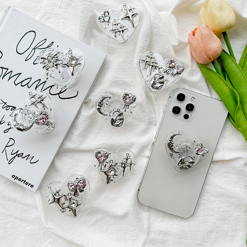 Clear Heart Phone Grip Holder  - Phone Accessories Items ulasan dan harga