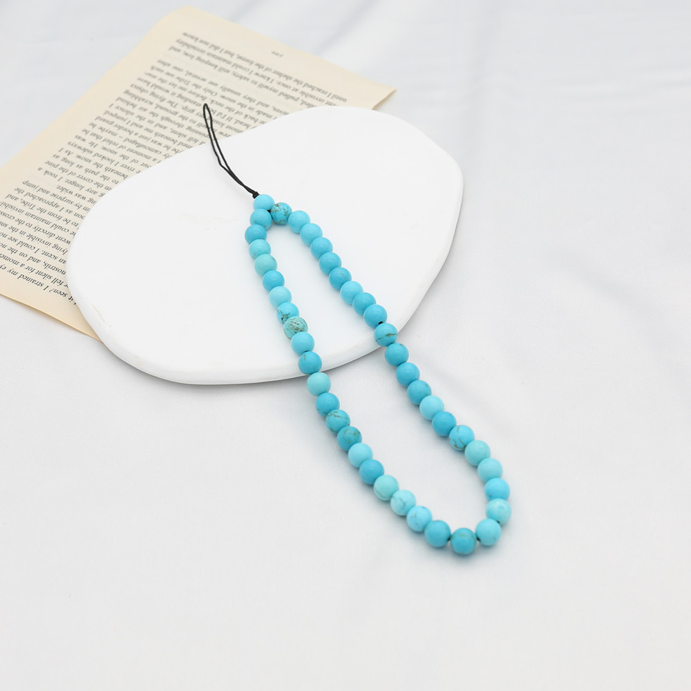 8MM Blue Turquoise Beaded Mobi - Phone Accessories For Men ulasan dan harga