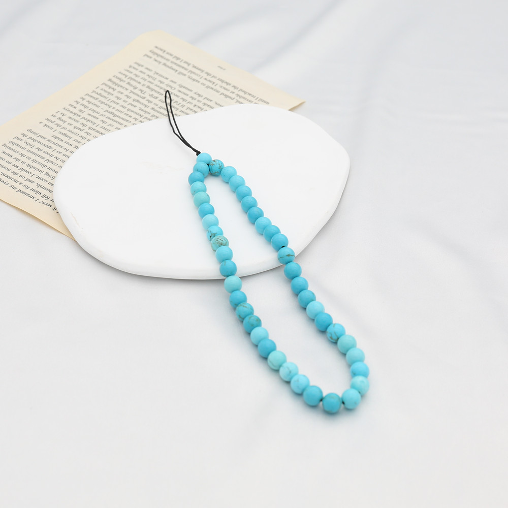 8MM Blue Turquoise Beaded Mobi - Phone Accessories For Men ulasan dan harga