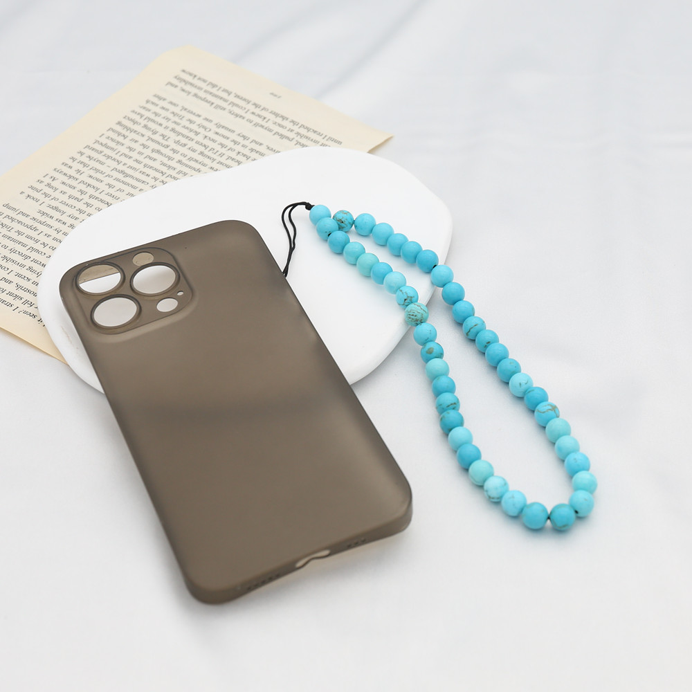 8MM Blue Turquoise Beaded Mobi - Phone Accessories For Men ulasan dan harga