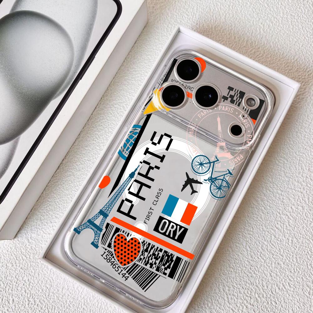 Plane Travel Ticket france Pho - Phone Case Clear ulasan dan harga