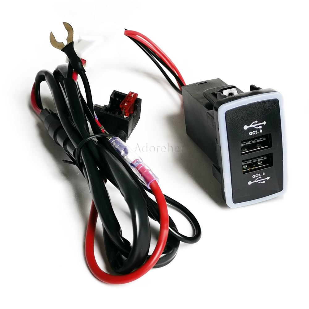 1PC Blue LED Car Charger Socke - Phone Accessories Charger ulasan dan harga