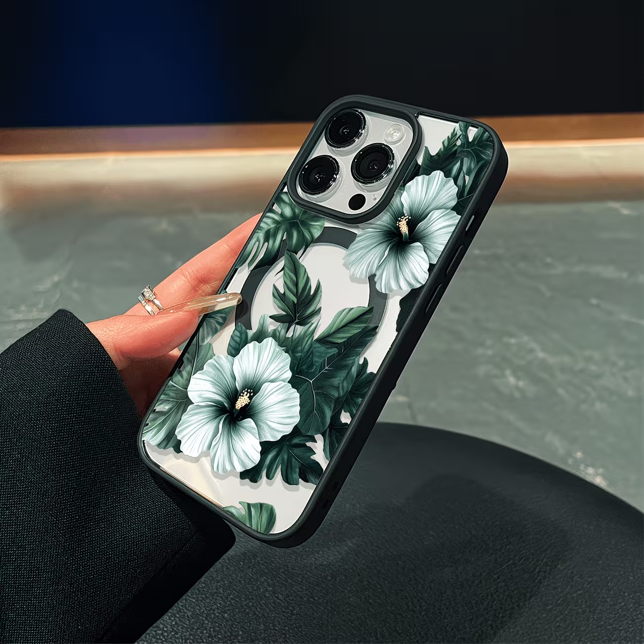 Green Floral Print Phone Case  - Phone Case Clear ulasan dan harga