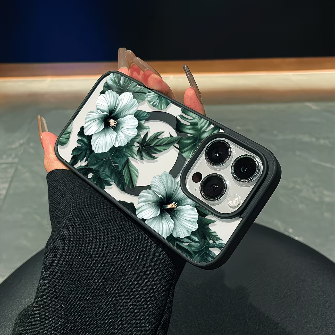 Green Floral Print Phone Case  - Phone Case Clear ulasan dan harga