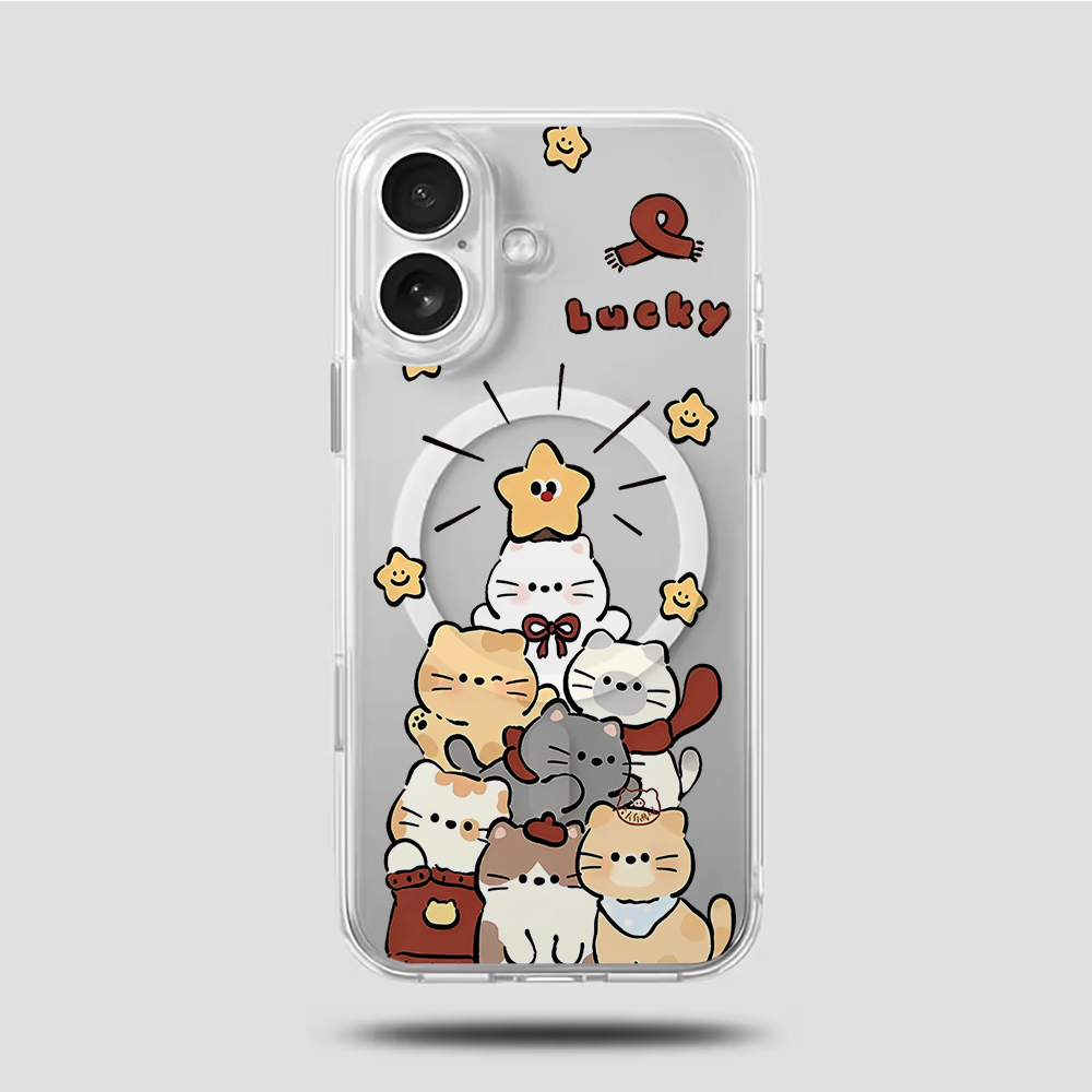 Cute Cartoon Kitten Print Comp - Phone Case Clear ulasan dan harga