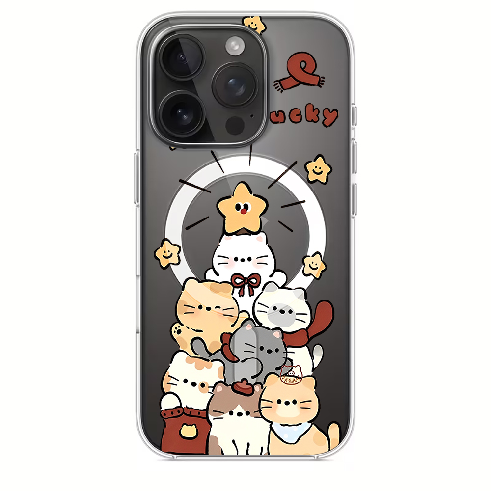 Cute Cartoon Kitten Print Comp - Phone Case Clear ulasan dan harga