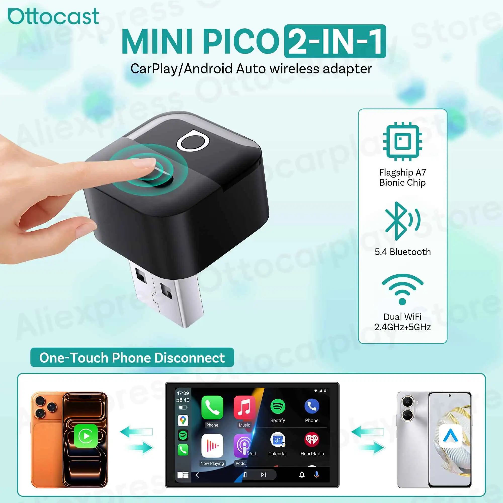 OTTOCAST Mini Pico 2026 Wirele - Phone Accessories Android ulasan dan harga